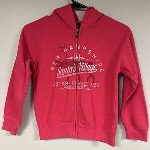 Prairie Mountain New Hampshire Santa’s Village Pink Graphic Hoodie, Full Zip, M 